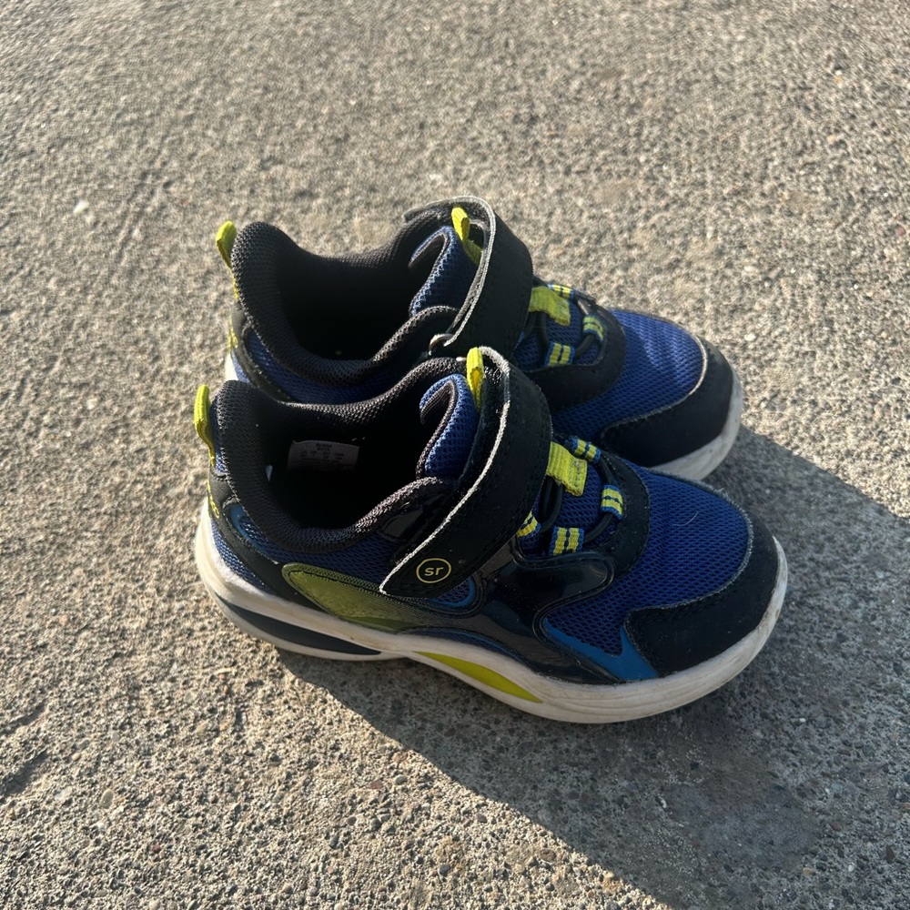 Stride Rite Navy and Lime Sneakers